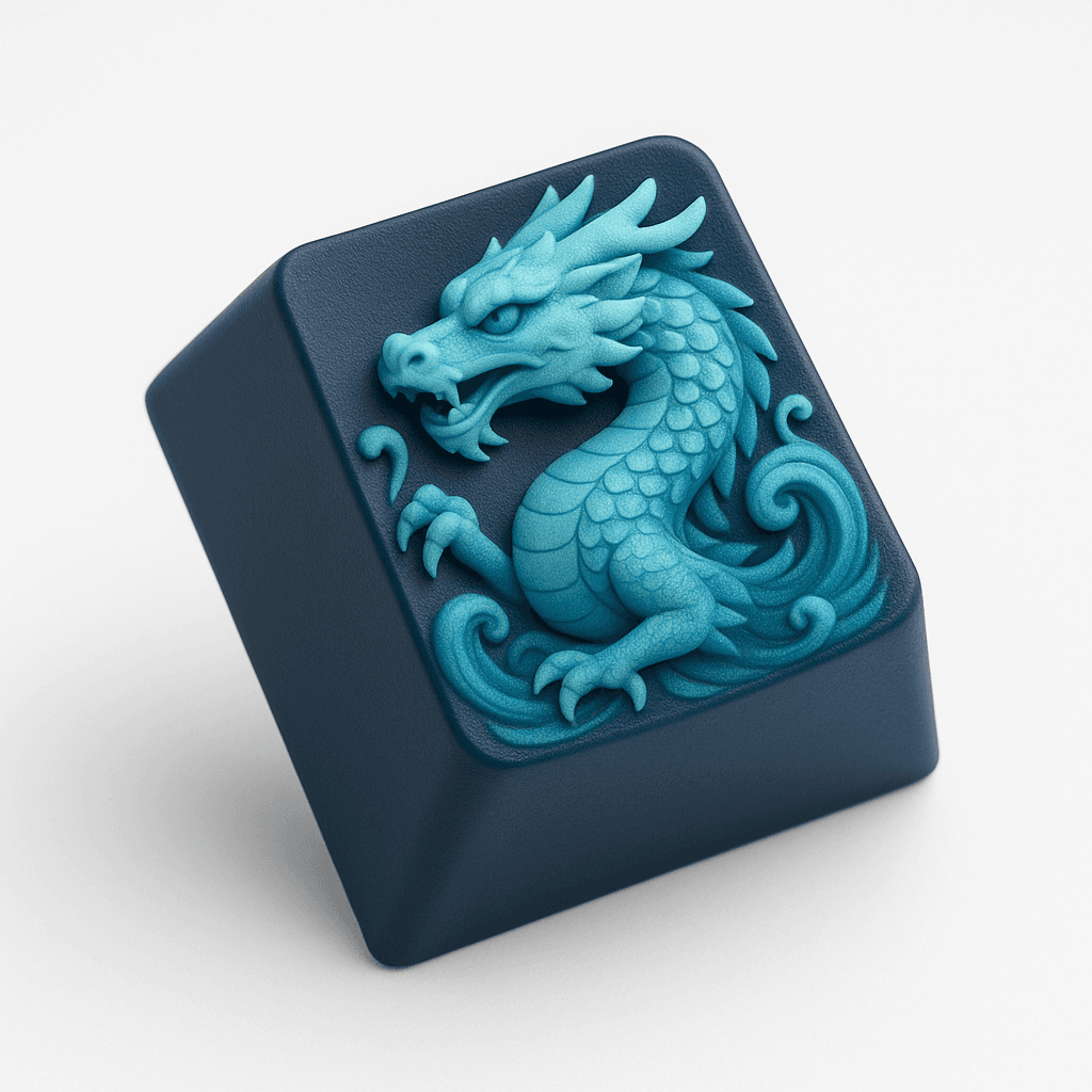 Mizu Keycaps - Artisan Keycap - Water Dragon